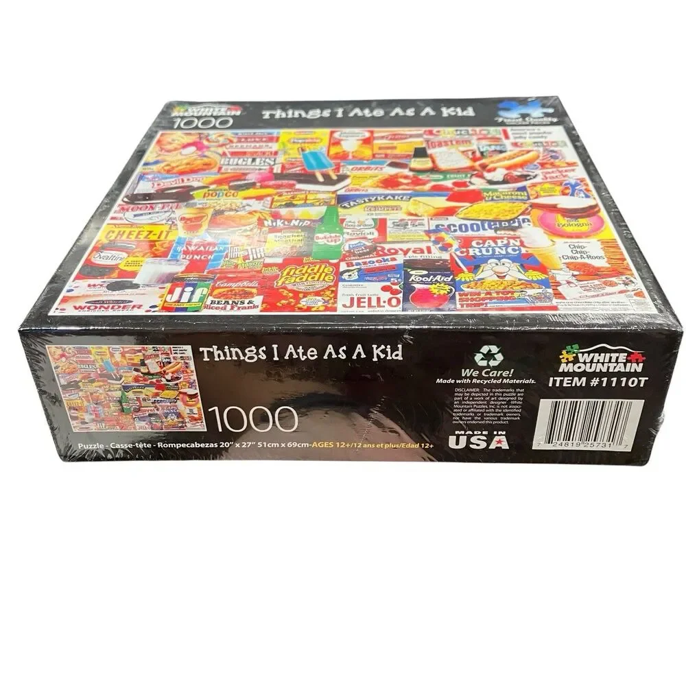 Puzzle Things I Ate As A Kid 1000 Piece Foodie Retro Gift White Mountain Jigsaw